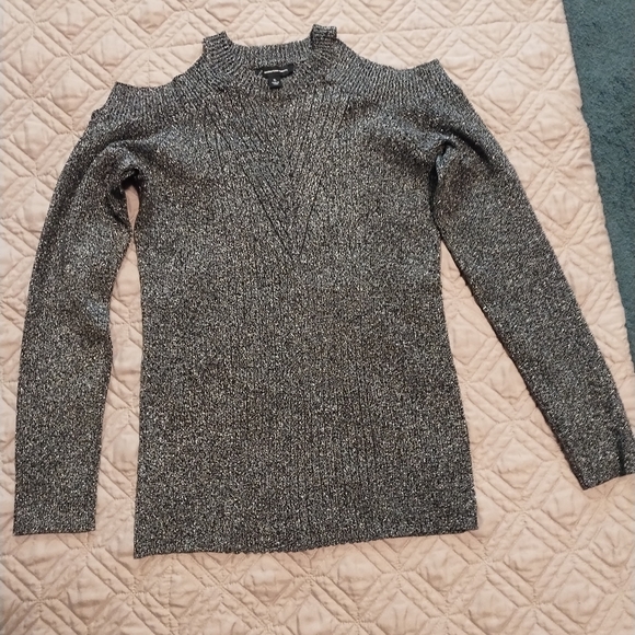 NWOT INC International Concepts Metallic Off-the-Shoulder Sweater - Picture 1 of 4